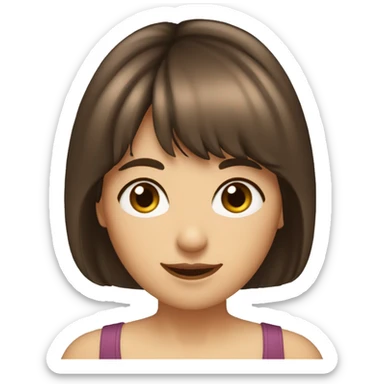 brown hair brown eyed 51 year old female with bangs who likes butterflies sticker