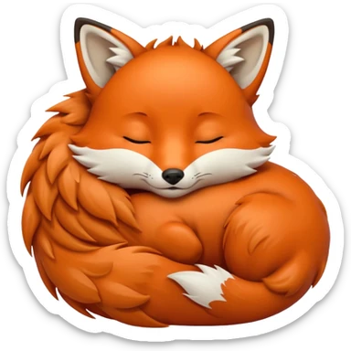 a sleeping fox  emoji sticker