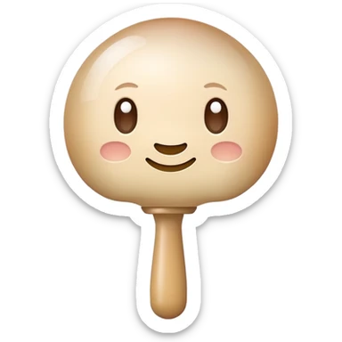 baby rattle with gradient and beige colors sticker