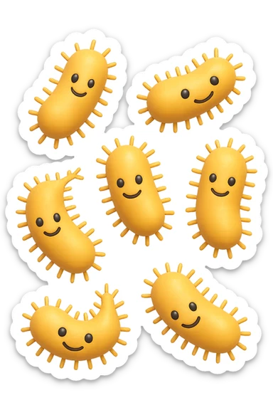 EMOJI STILE IPHONE 3D DI batteri intestinali che fluttuano in aria E FALLO MOLTO REALISTICO IN 3D sticker