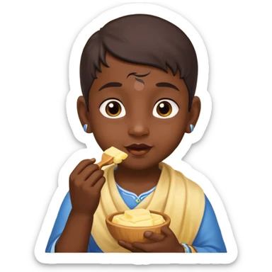 Little Krishna eating butter  sticker