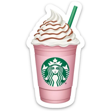 pink drink from star bucks that has the logo whip cream sticker