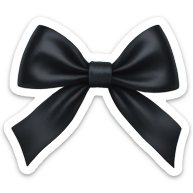 Black satin bow sticker