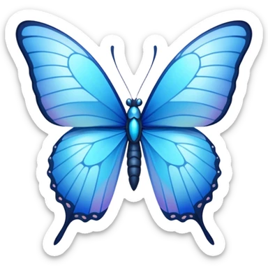 Blue butterfly half triangle joint  sticker