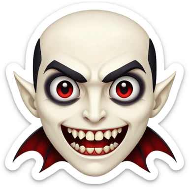 Vampire with large prominent fangs sticker