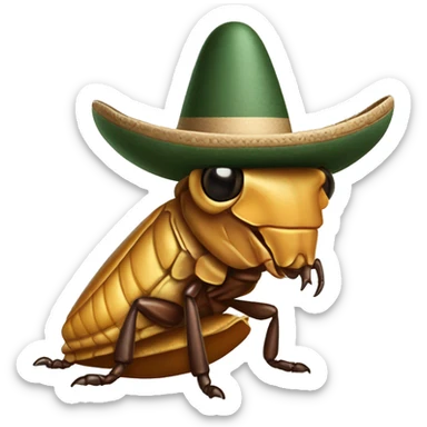 Cucaracha con sombrero mexicano  sticker