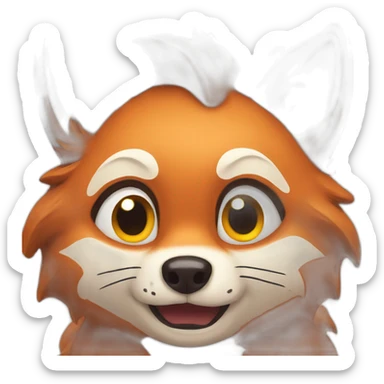 scared fox sticker