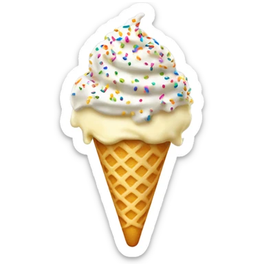 Vanilla Ice cream with sprinkles sticker