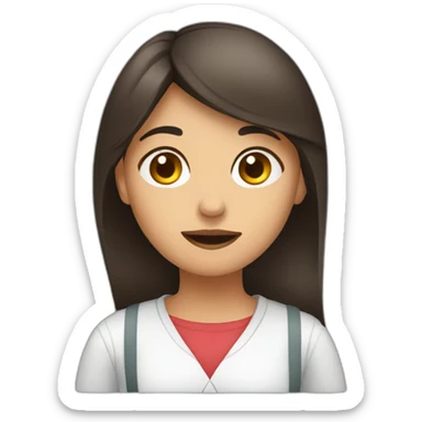 Brune girl taking médical drug sticker