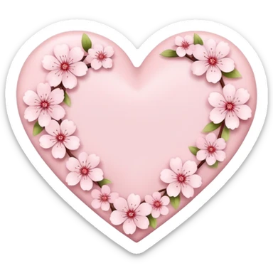 Sakura flower heart Cœur pastel sticker