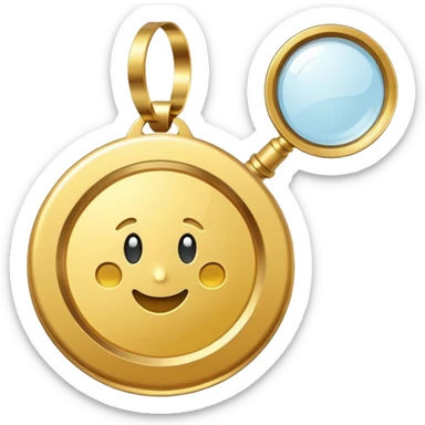 gold medal with ONLY ONE magnifier engraved on the center sticker