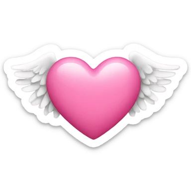 Pink heart with wings sticker