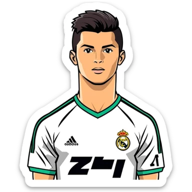 Cristiano Ronaldo at age 20 with a mullet sticker