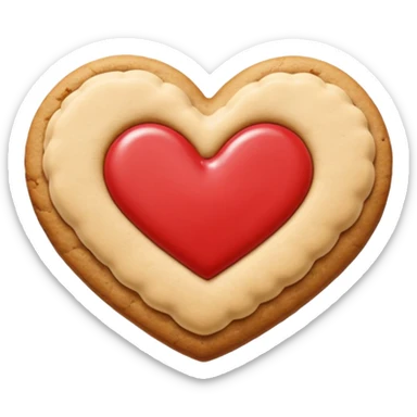 cookie heart shape woth glase sticker