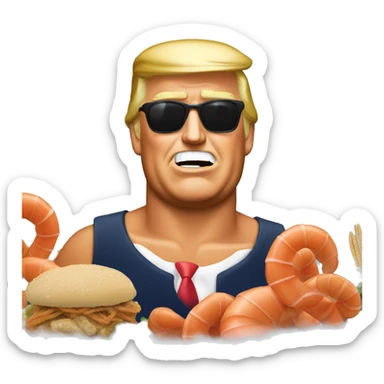 trump at a seafood boil sticker