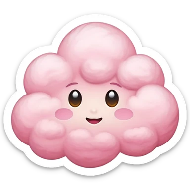 The pink cloud is embarrassed sticker