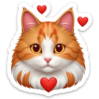 cat with hearts sticker
