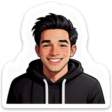 smiling Man wearing hoodie big lips black hair and the skin is between white and black  sticker