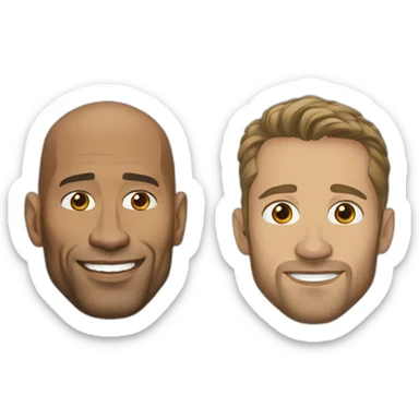 Dwayne Johnson and Paul Walker sticker