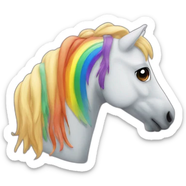 rainbow and a horse sticker