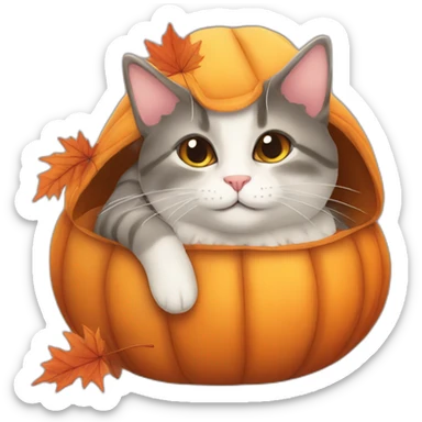 autumn-cozy-cat sticker