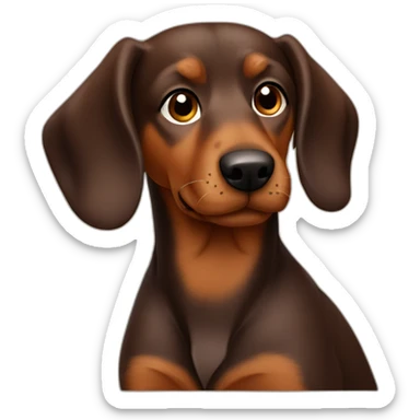 A hard hair daschaund dog brown sticker