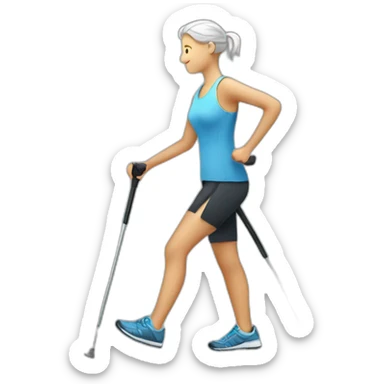 Person doing Nordic walking  sticker