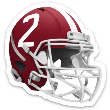crimson football helmet with the number 2 on the side sticker
