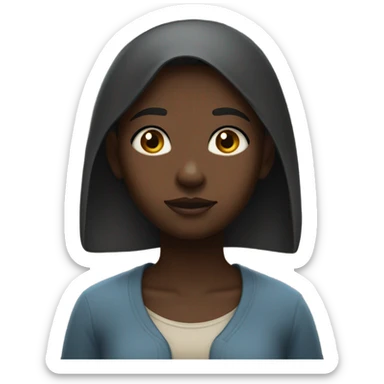 Dark skin girl begging sticker