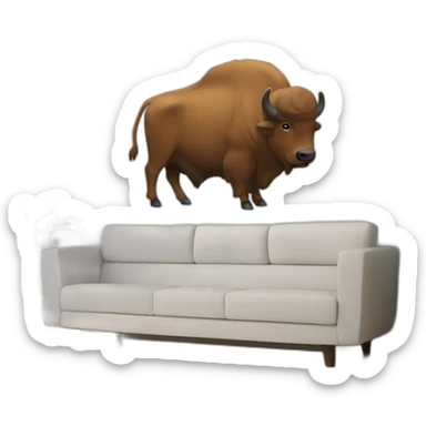 buffalo on couch sticker