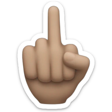 a finger pointing to the front sticker