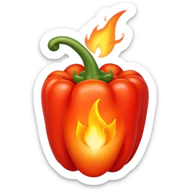 un piment avec une petite flamme a coté sticker