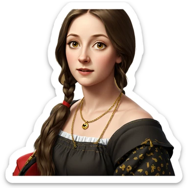 realistic portrait of girl sticker