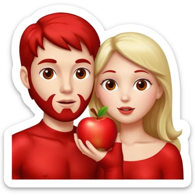 Adam and Eve eating an apple sticker