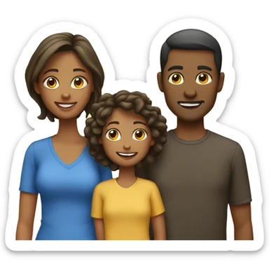 family with 3 kids sticker
