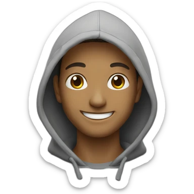 a smiling hoody sticker