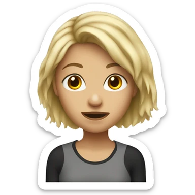 dirty blond girl sticker