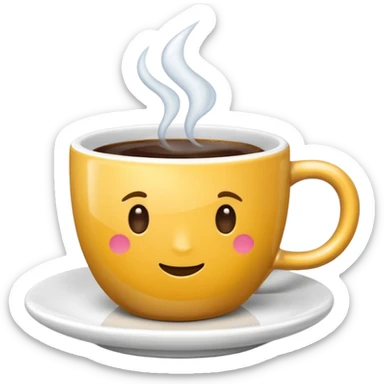 Une Tasse de cafe avec des roue sticker