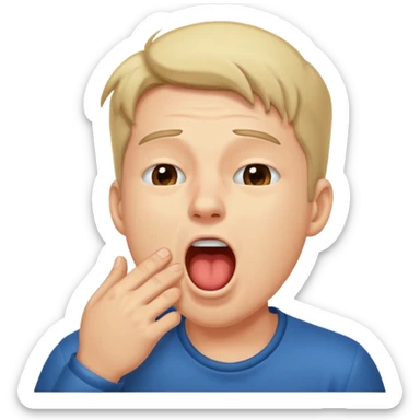  man Yawning  sticker