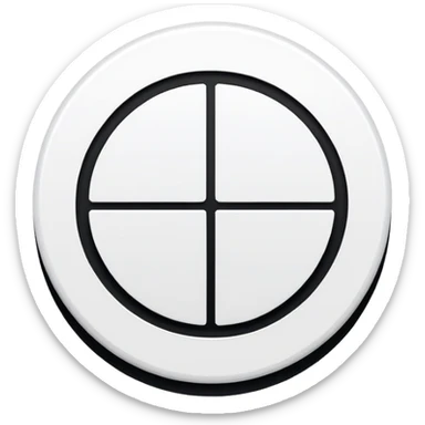 Circle divided in two colours: black and white sticker