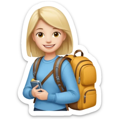 City Backpack Student girl sticker