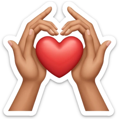 two hands reaching toward each other with a heart sticker