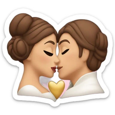 princess leia kiss heart sticker