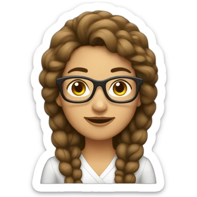 Mujer árabe mayor con gafas y con el pelo largo sticker