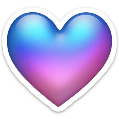 Iridescent Blue and pink heart sticker