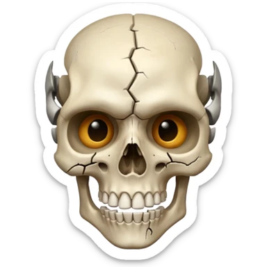 Skeleton head breaking egoistic sticker