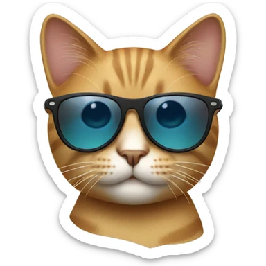 Cat with sunglasses sticker