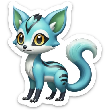 Icy Clear Glossy Glassy Gassy Mossy Meloetta-Vernid-Trico-Sergal-Civet-Fakémon-creature-hybrid sticker