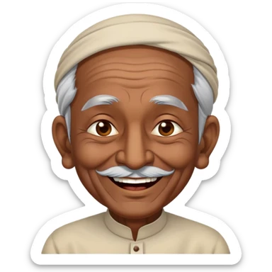 Ông lão Ấn Độ, cười, nhắm 1 bên mắt sticker