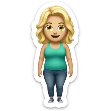 Chubby, blonde woman on her holidays  sticker